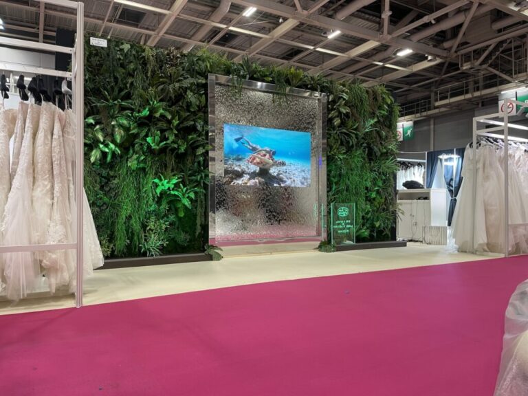 Odzo wedding reception TV water wall