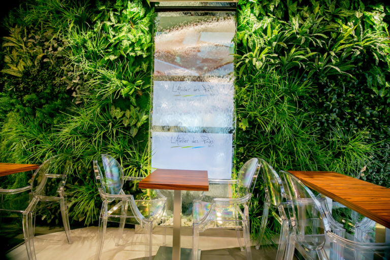 Indoor water wall with TV