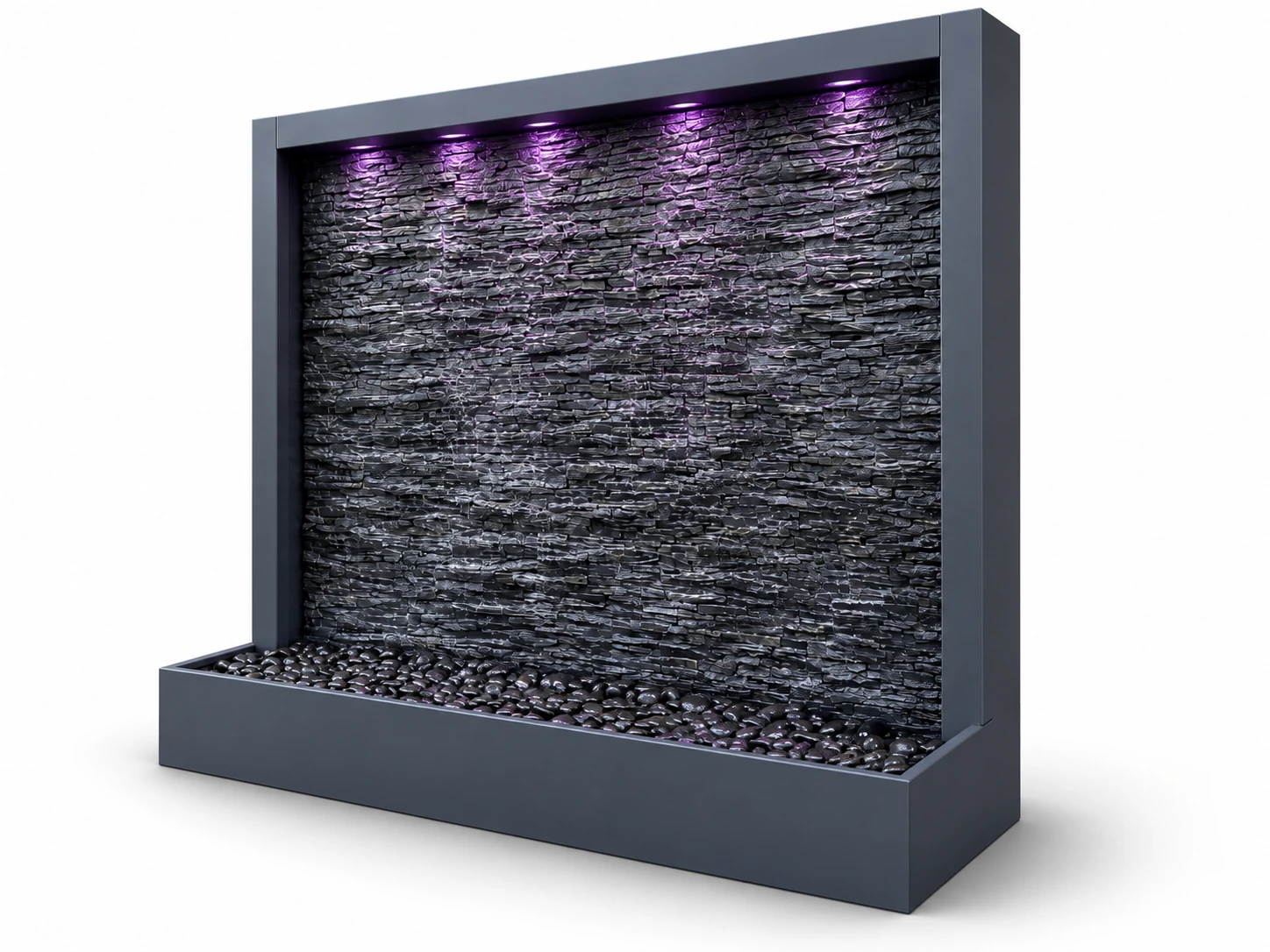 Mur eau pierre prêt à poser 250x220 detail eclairage led