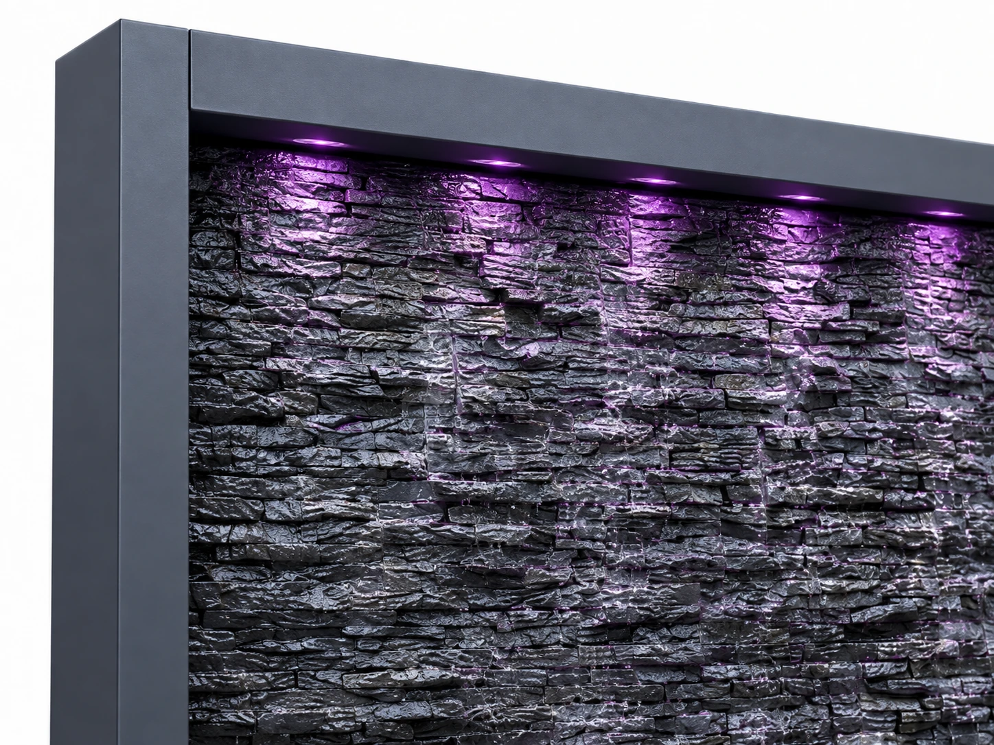 Mur eau pierre prêt à poser 250x220 vue trois quarts gauche